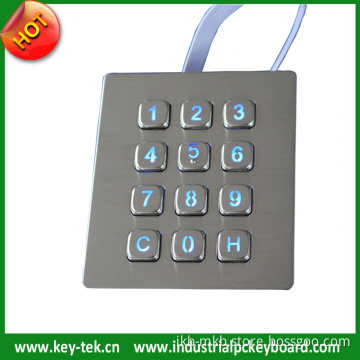 12 Keys DOT Matrix Keypad 3X4 with Backlight (K-TEK-A88KP-AC-BL)